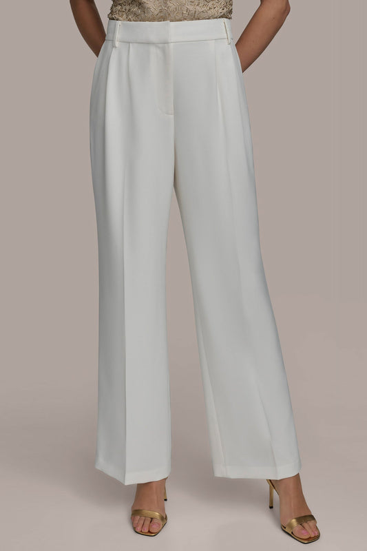 WIDE PANT WITH PLEATS - CREAM