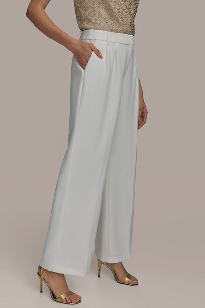 WIDE PANT WITH PLEATS - CREAM