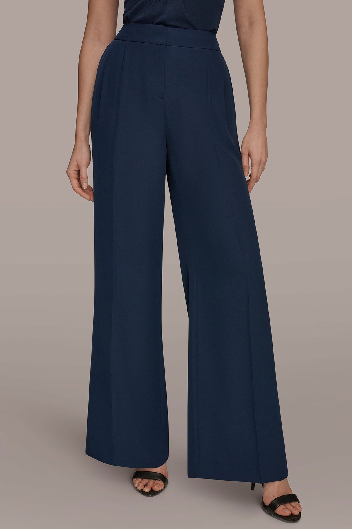 MID-RISE PLEATED WIDE-LEG SUIT PANT - Nightfall