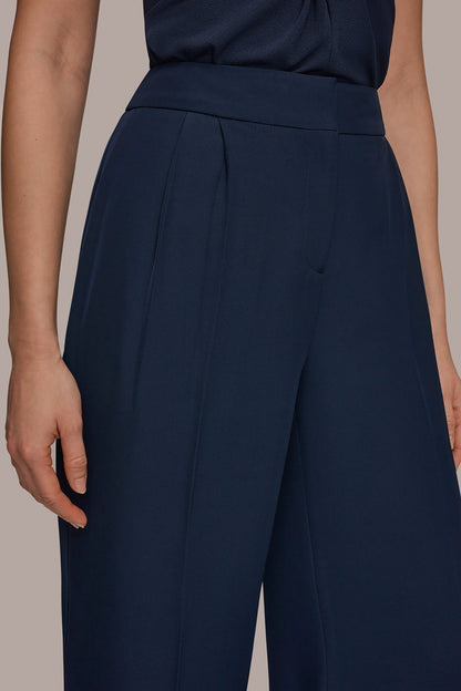 MID-RISE PLEATED WIDE-LEG SUIT PANT - Nightfall