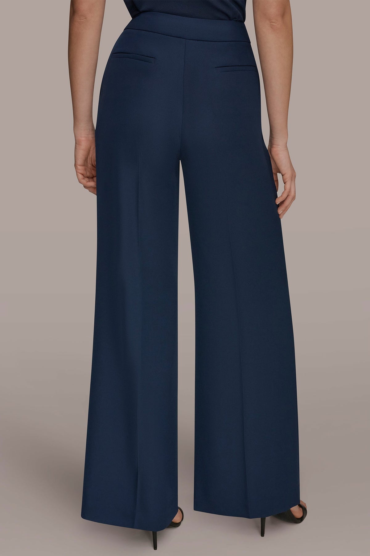 MID-RISE PLEATED WIDE-LEG SUIT PANT - Nightfall