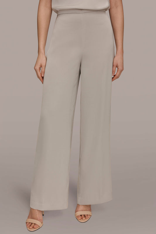 WIDE LEG PULL ON PANT - Tuscan Grey