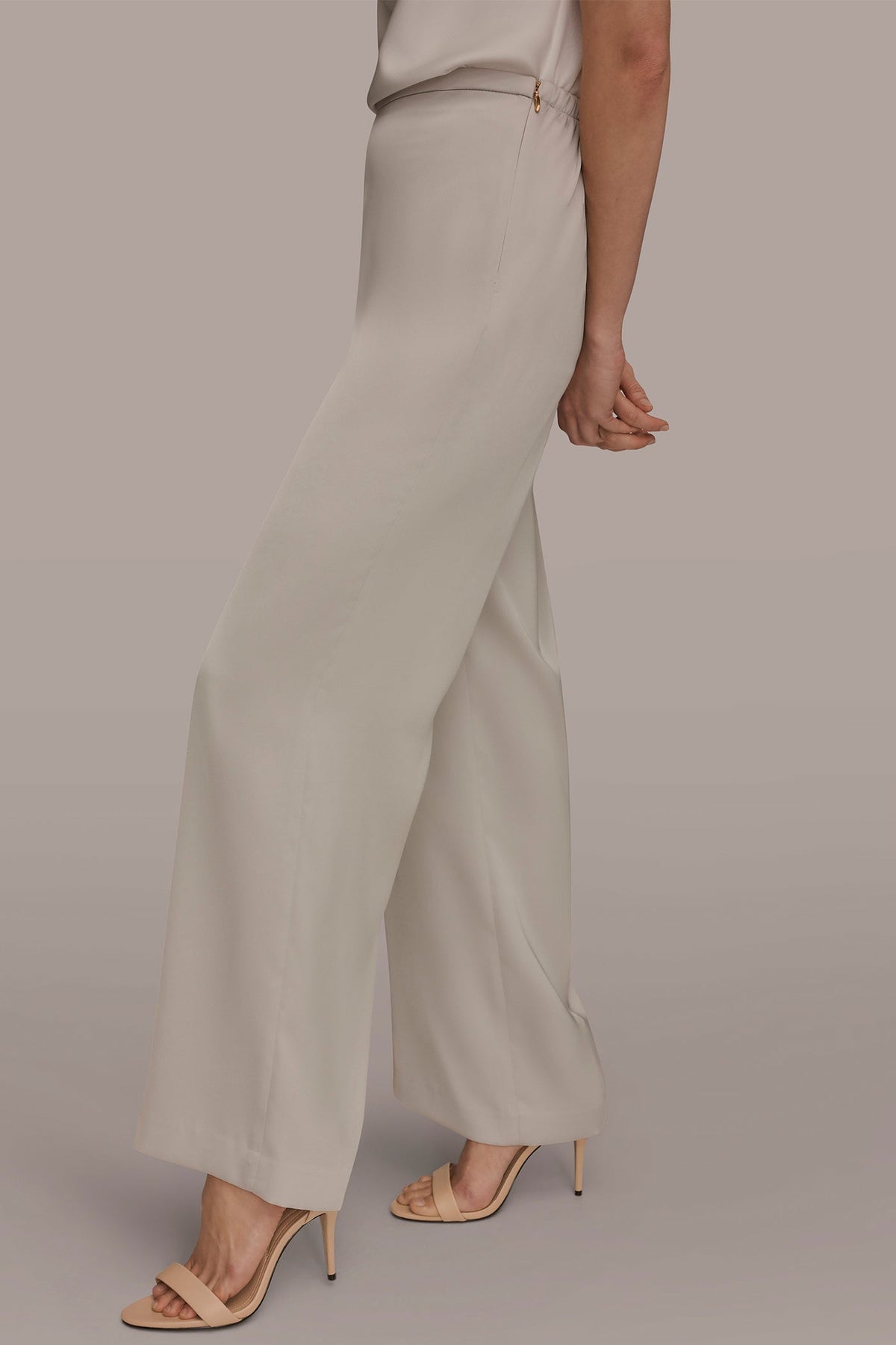 WIDE LEG PULL ON PANT - Tuscan Grey