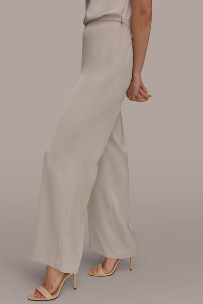 WIDE LEG PULL ON PANT - Tuscan Grey