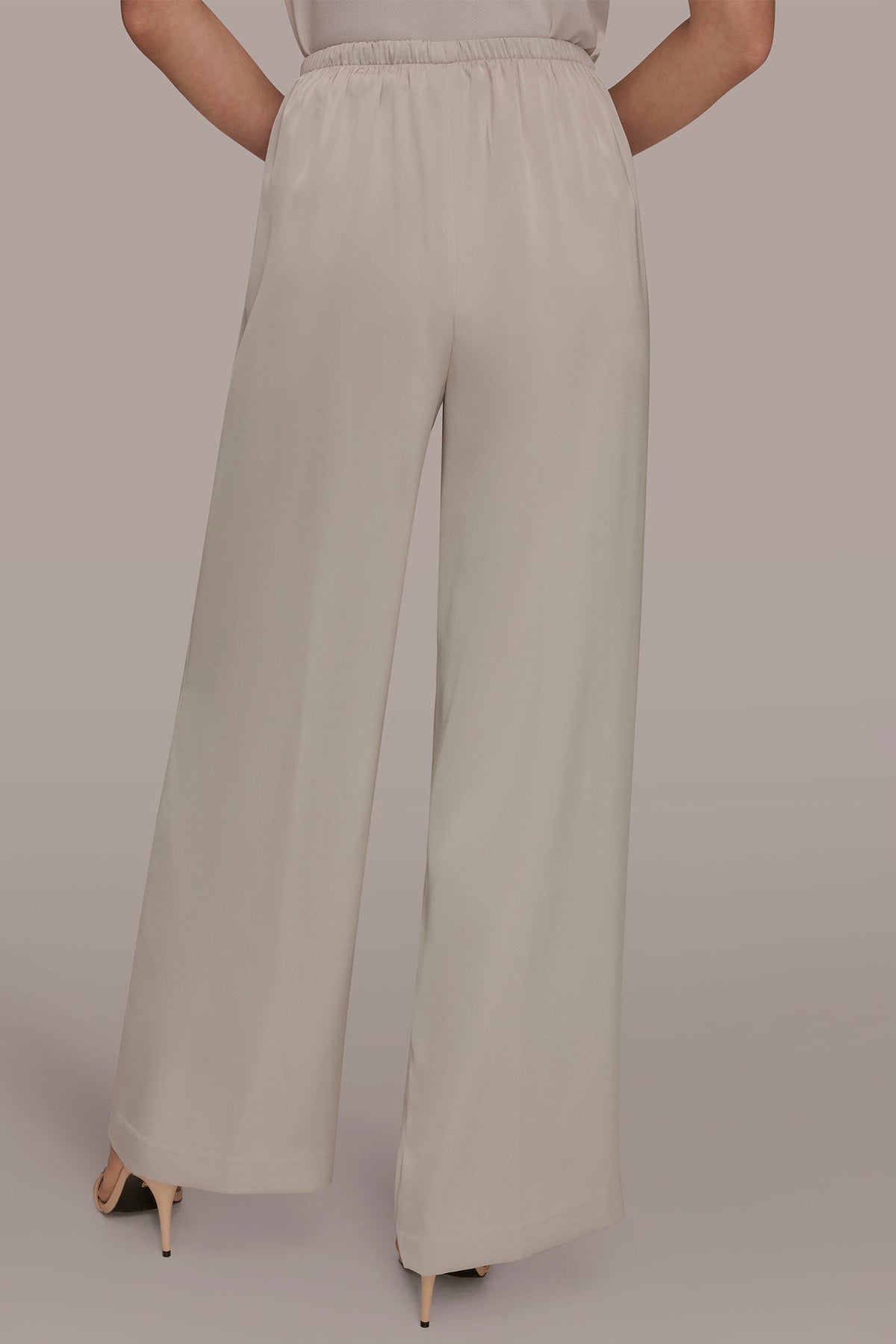 WIDE LEG PULL ON PANT - Tuscan Grey