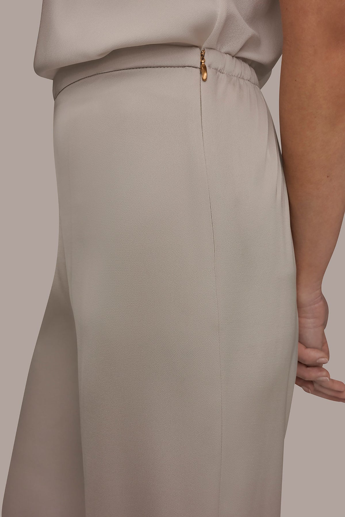 WIDE LEG PULL ON PANT - Tuscan Grey