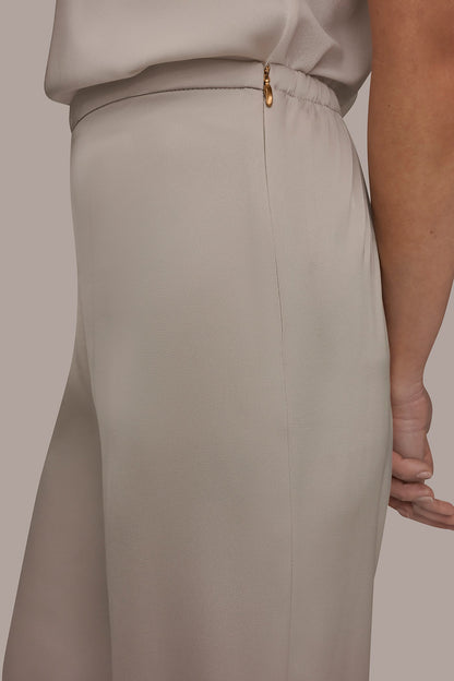 WIDE LEG PULL ON PANT - Tuscan Grey