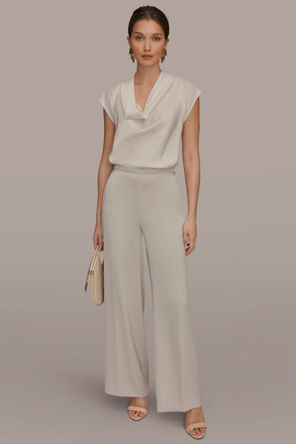 WIDE LEG PULL ON PANT - Tuscan Grey