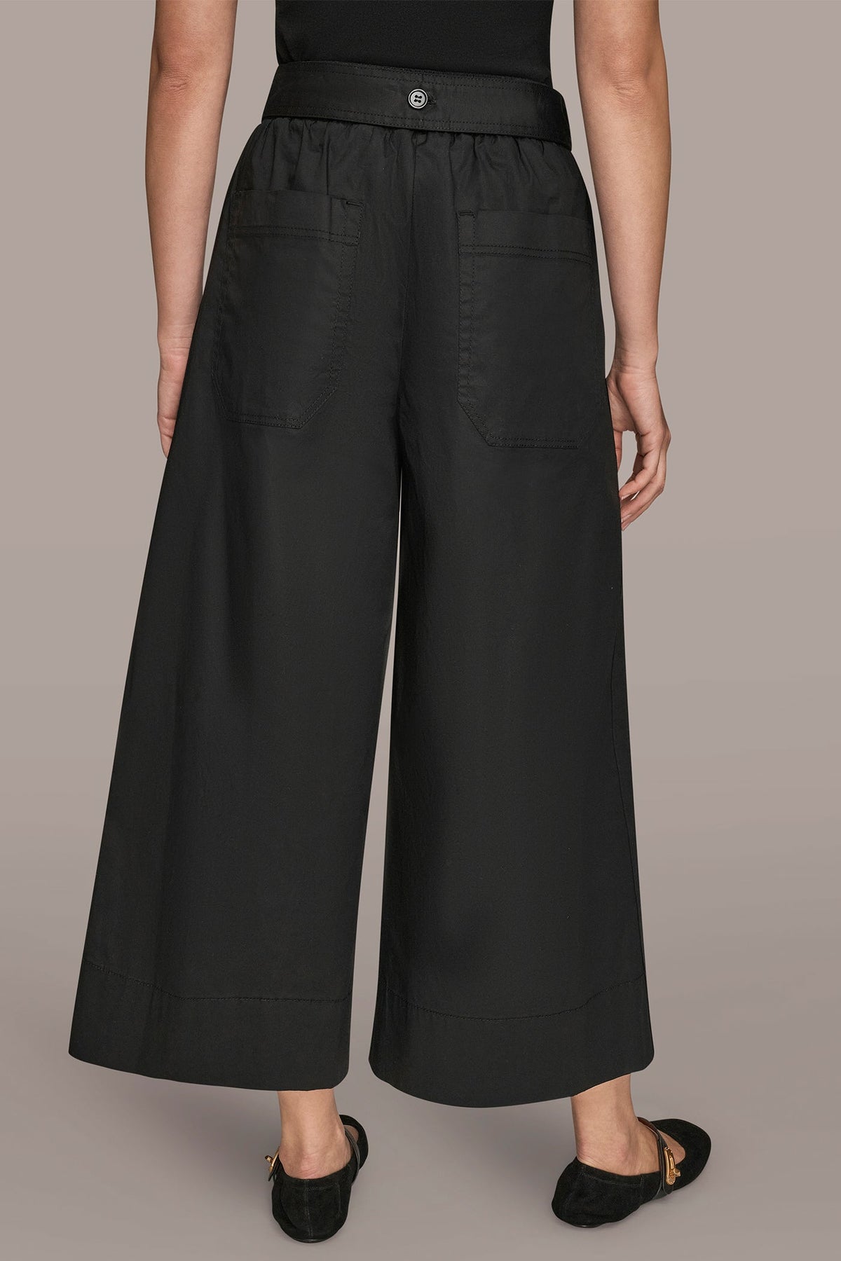 CROPPED MID-RISE PANT - Black