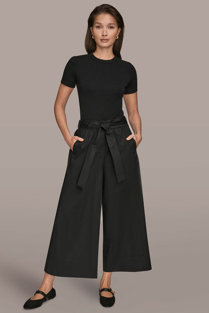 CROPPED MID-RISE PANT - Black