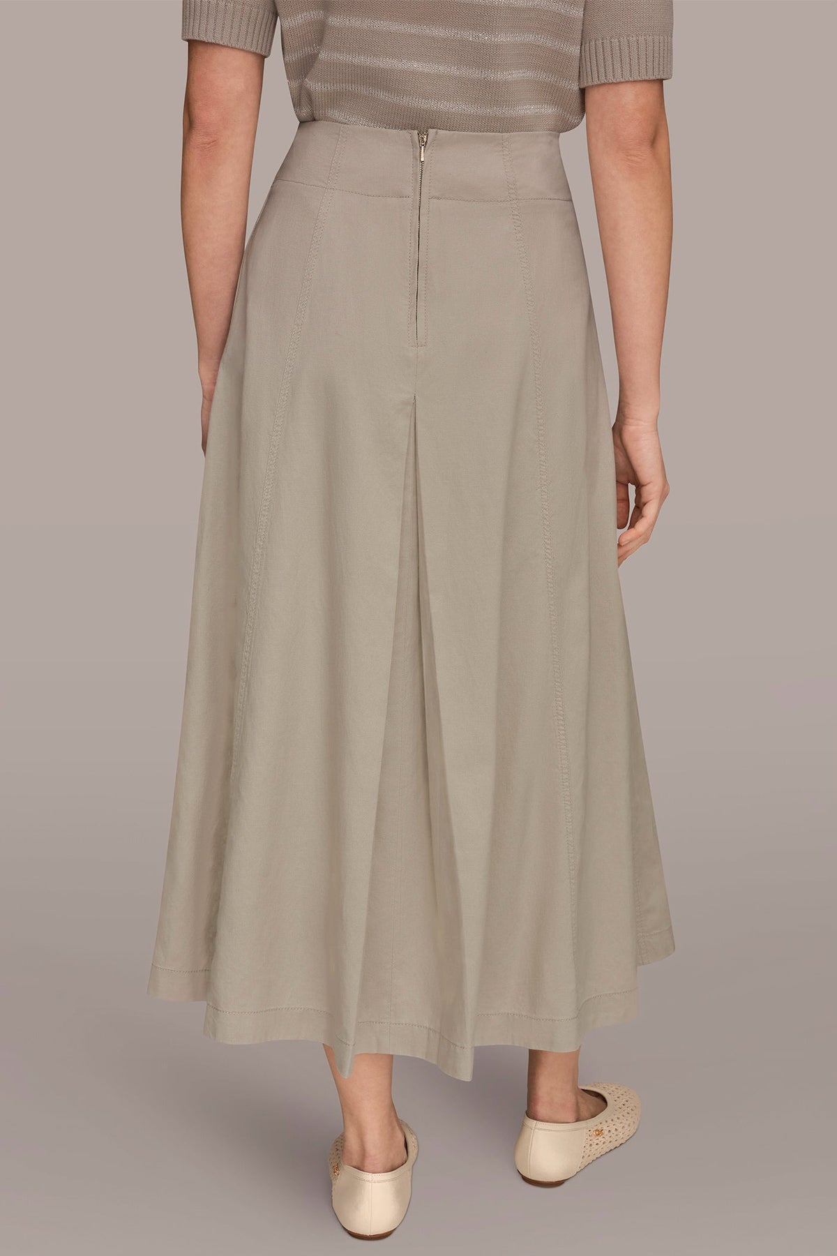 MIDI A-LINE PANEL SKIRT - Tuscan Grey