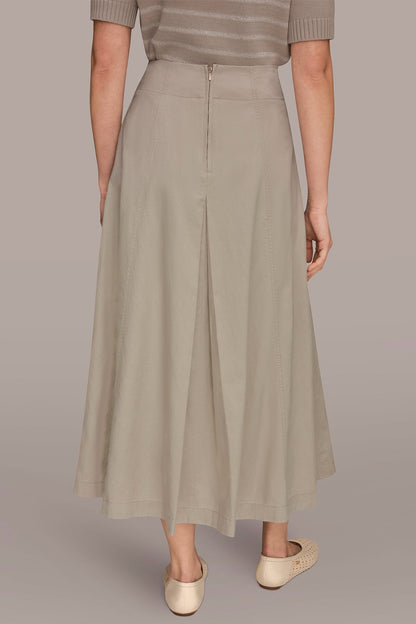 MIDI A-LINE PANEL SKIRT - Tuscan Grey