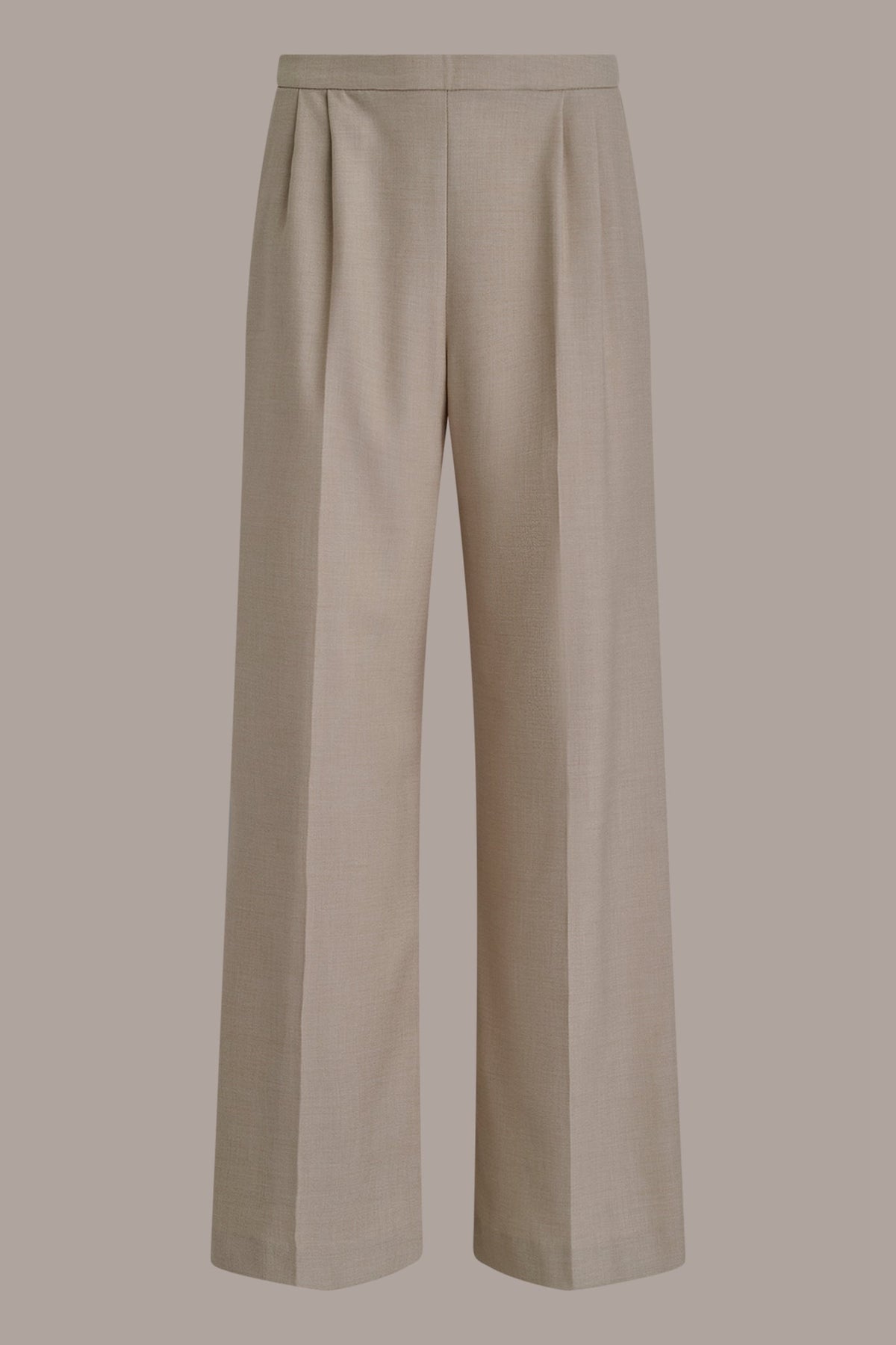 MID-RISE PLEATED WIDE-LEG SUIT PANT - Tuscan Grey