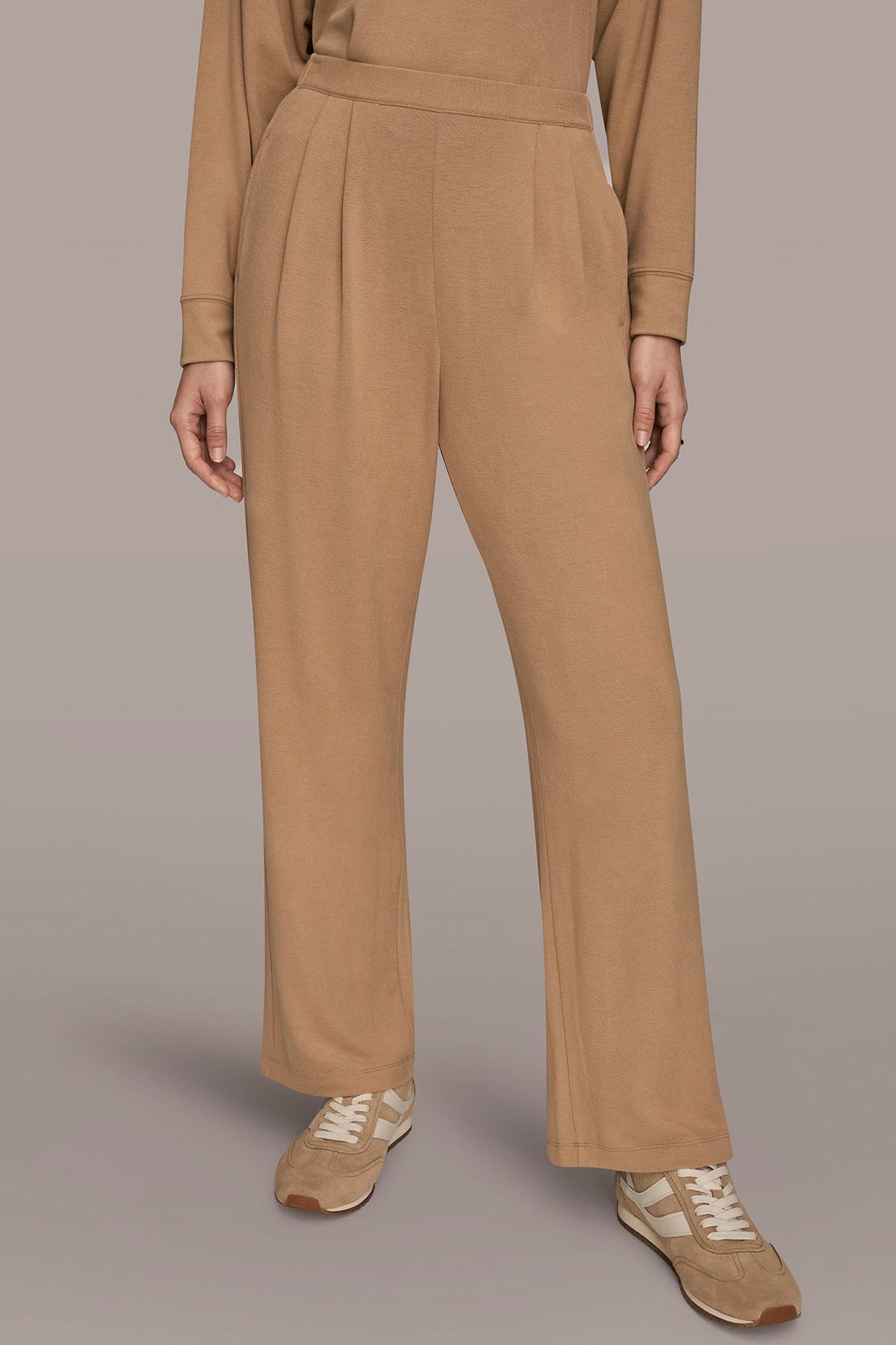 HIGH-RISE PLEATED PANT - FAWN
