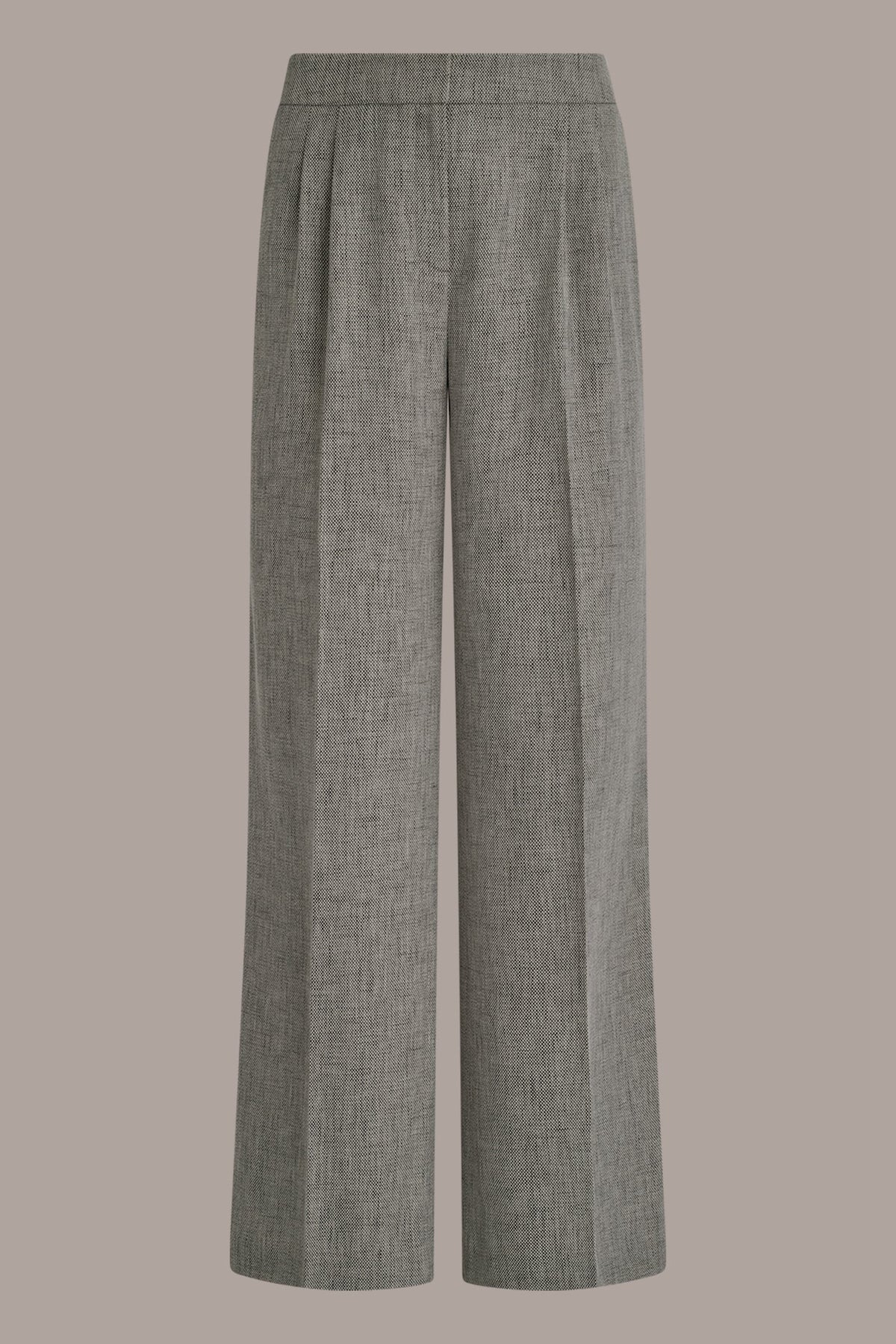 MID-RISE MÉLANGE PLEATED WIDE-LEG SUIT PANT - Turin Multi