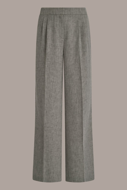 MID-RISE MÉLANGE PLEATED WIDE-LEG SUIT PANT - Turin Multi