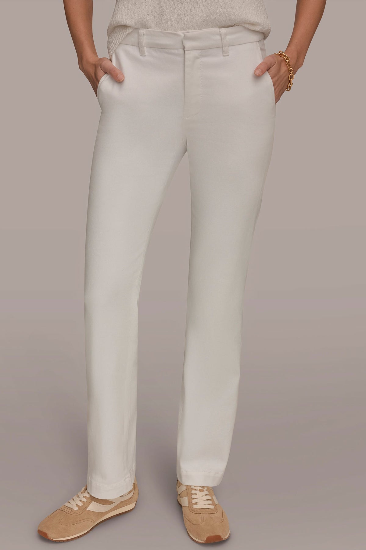 THE DONNA MID-RISE MODERN TROUSER JEAN - Alabaster