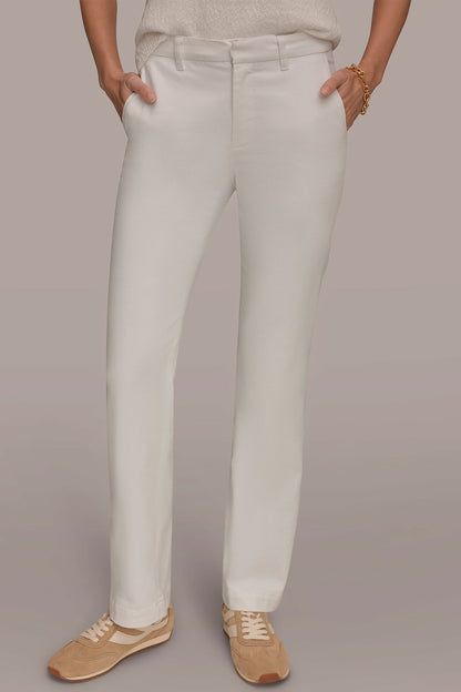 THE DONNA MID-RISE MODERN TROUSER JEAN - Alabaster