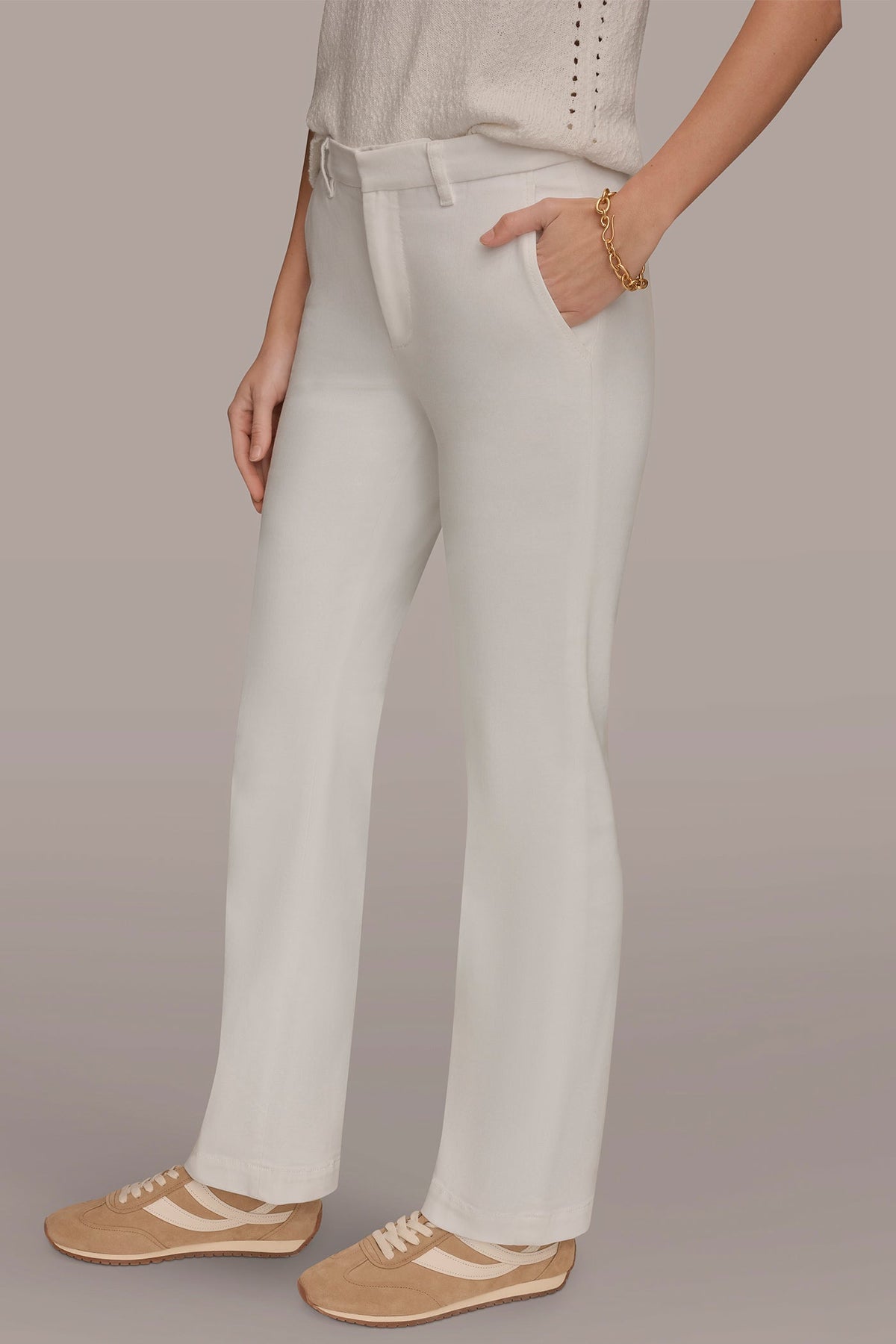 THE DONNA MID-RISE MODERN TROUSER JEAN - Alabaster