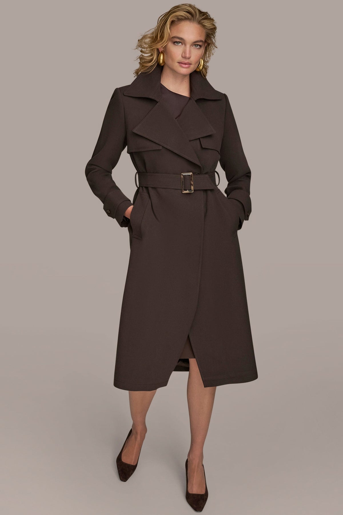 TRENCH RAIN COAT - Chocolate