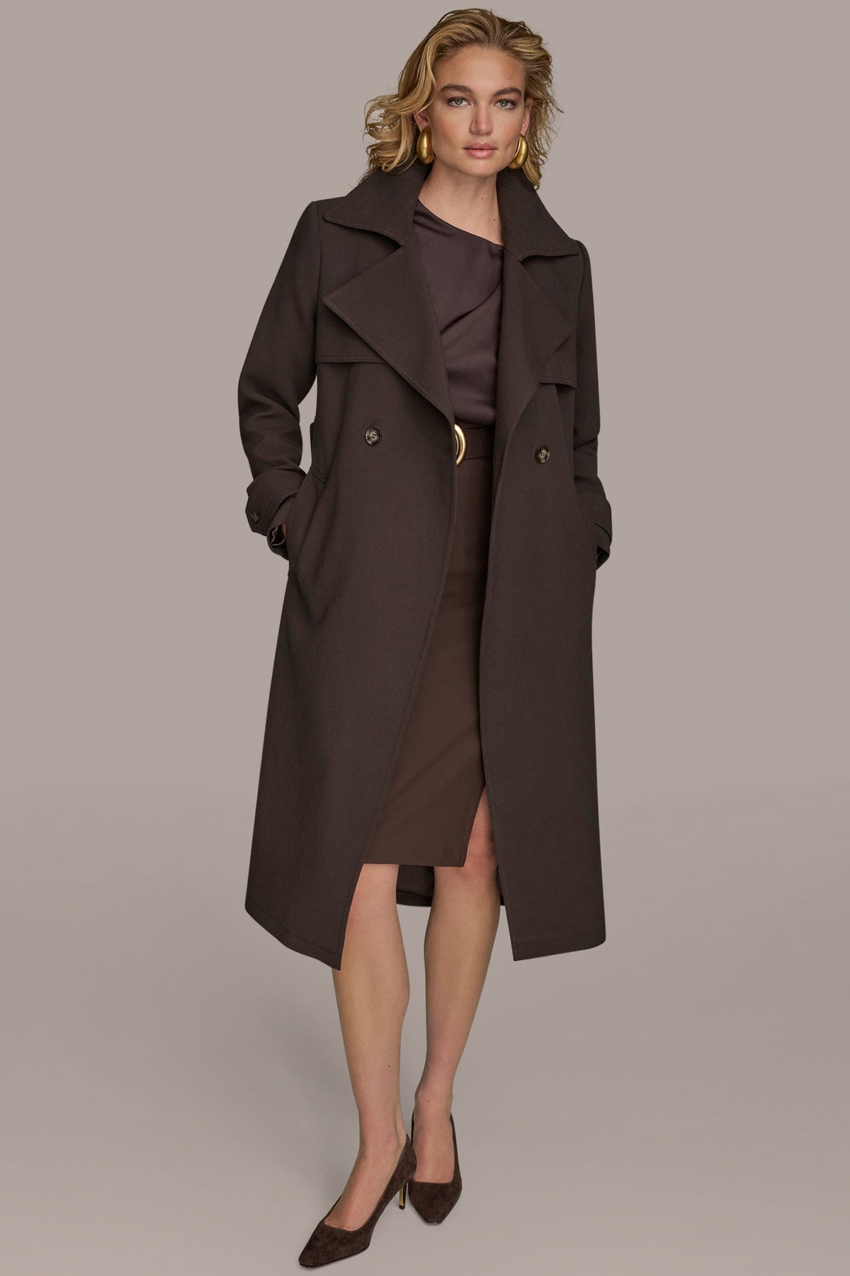 TRENCH RAIN COAT - Chocolate