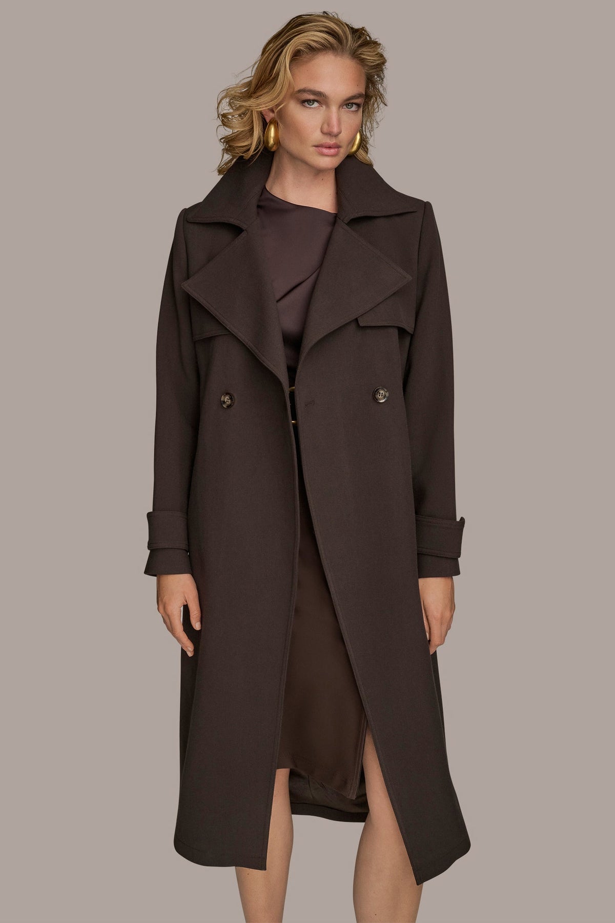 TRENCH RAIN COAT - Chocolate