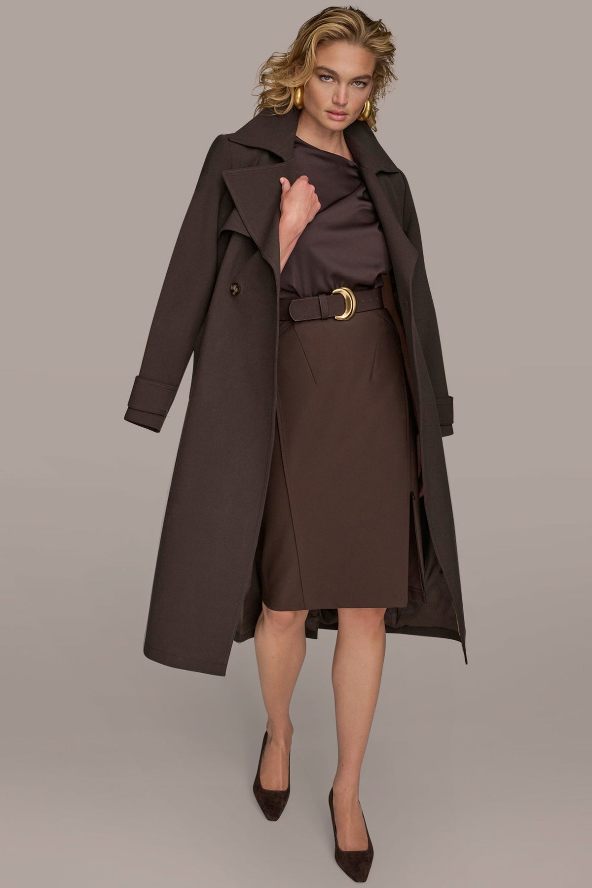 TRENCH RAIN COAT - Chocolate