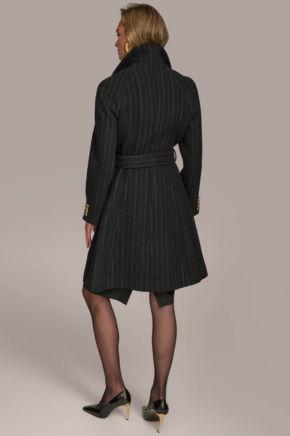 WOOL TRENCH COAT - Pinstripe