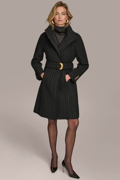 WOOL TRENCH COAT - Pinstripe