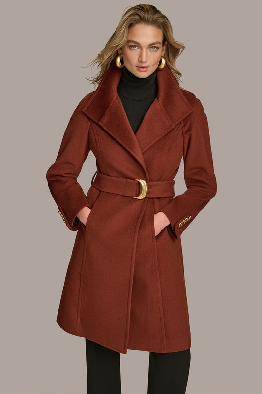 WOOL TRENCH COAT - Whiskey