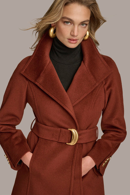 WOOL TRENCH COAT - Whiskey