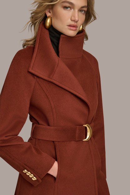 WOOL TRENCH COAT - Whiskey