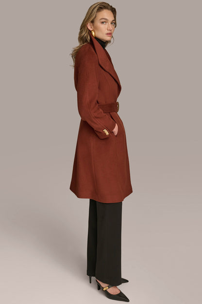 WOOL TRENCH COAT - Whiskey