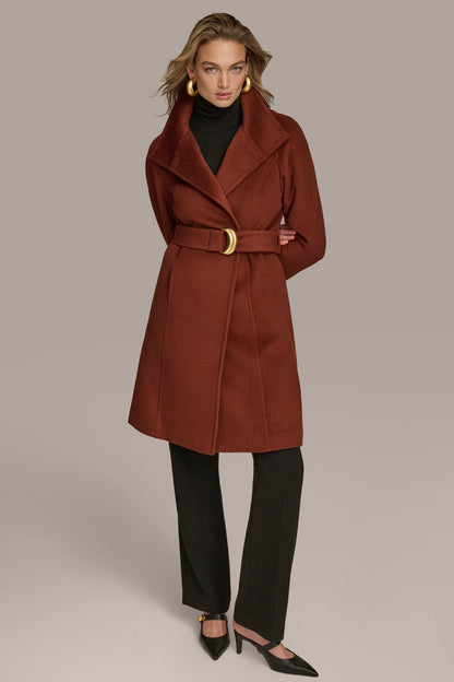 WOOL TRENCH COAT - Whiskey