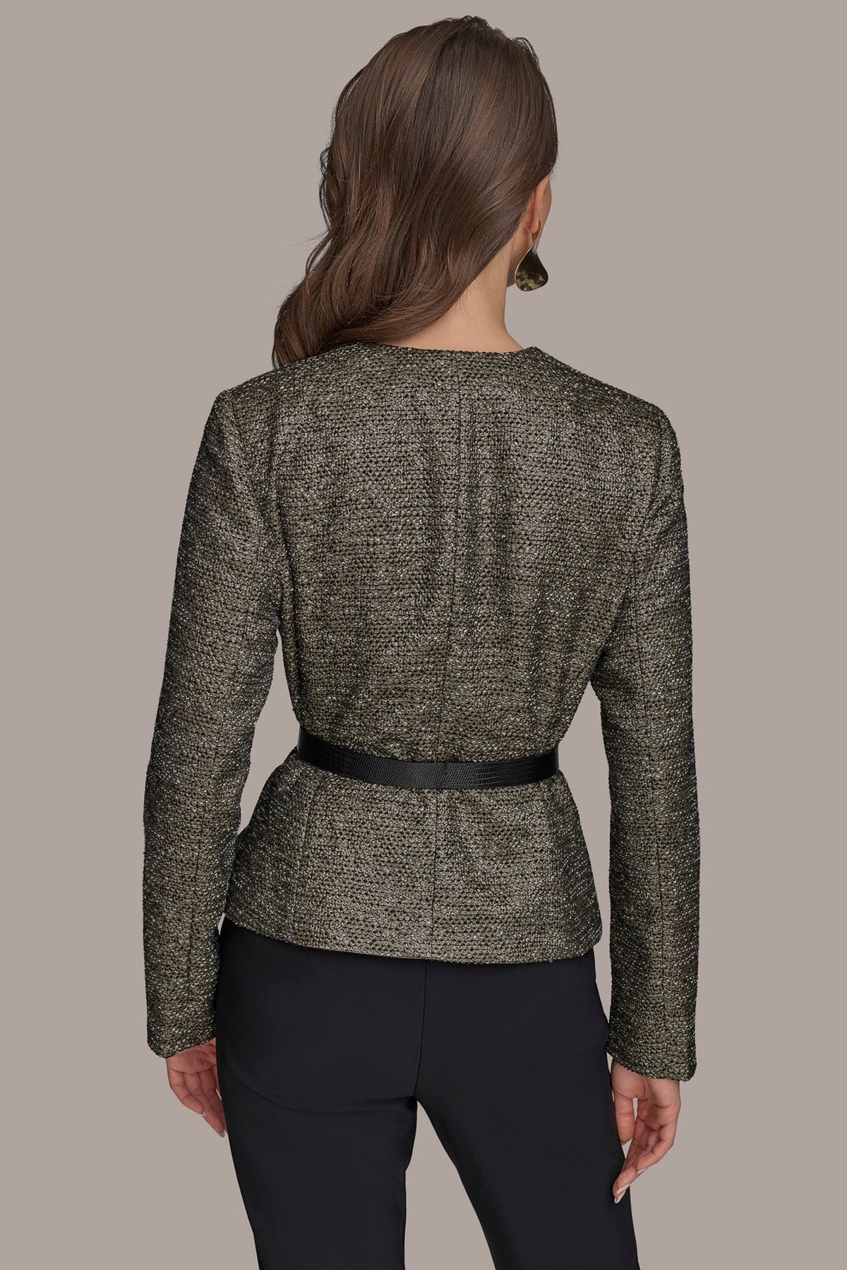 METALLIC WRAP JACKET - BLACK/GOLD