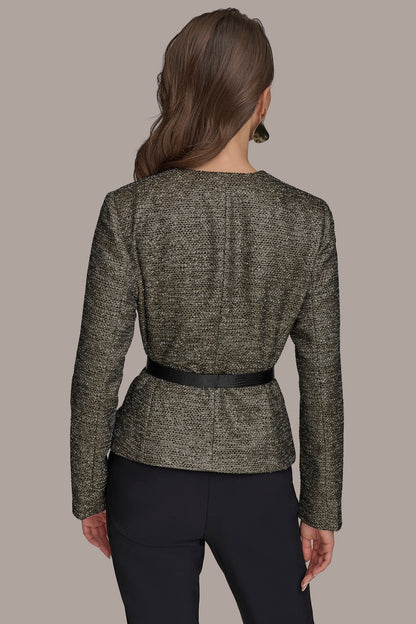 METALLIC WRAP JACKET - BLACK/GOLD