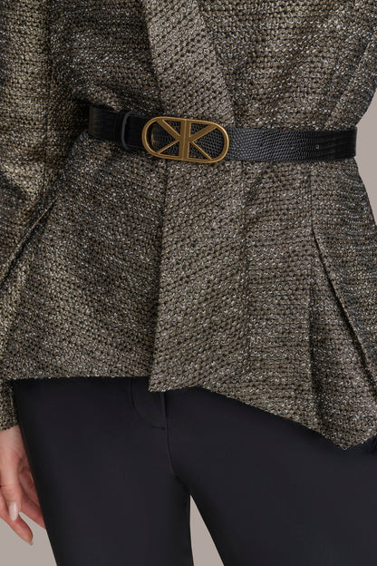 METALLIC WRAP JACKET - BLACK/GOLD