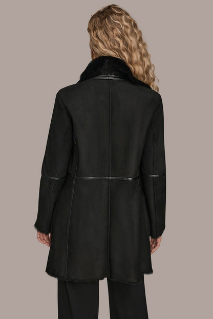 SHEARLING COAT - Black