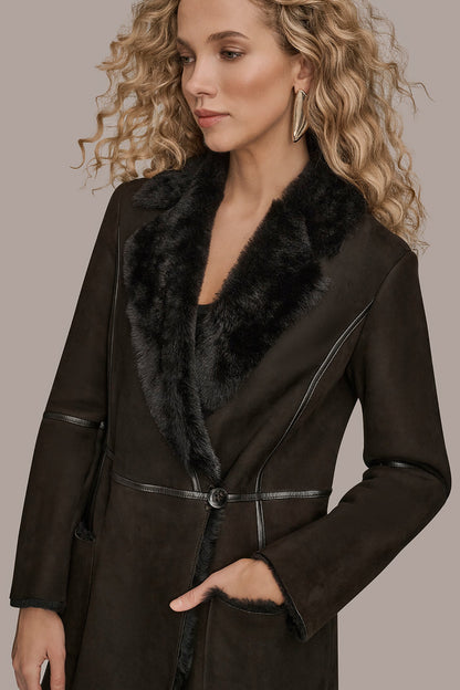 SHEARLING COAT - Dark Chocolate