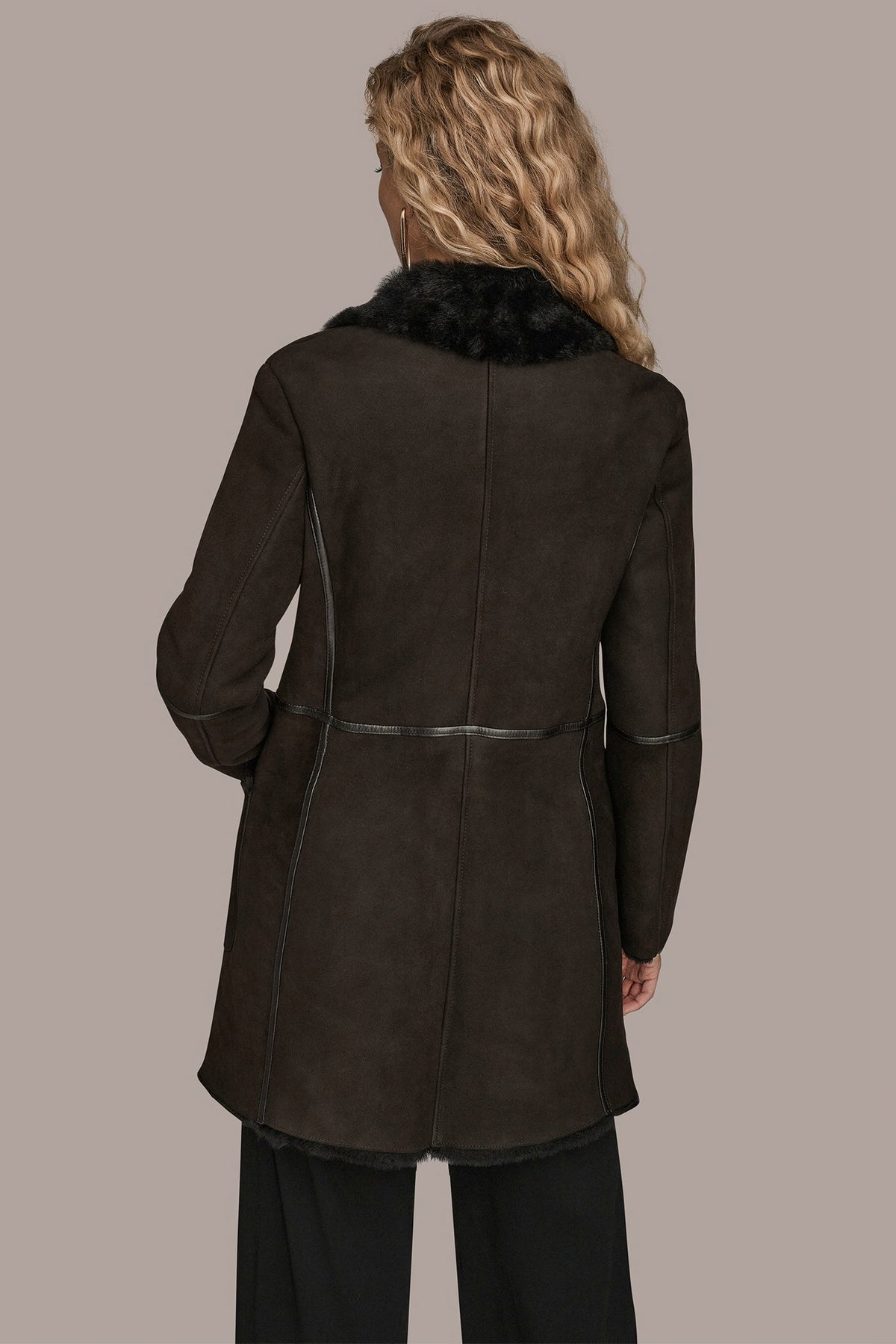 SHEARLING COAT - Dark Chocolate