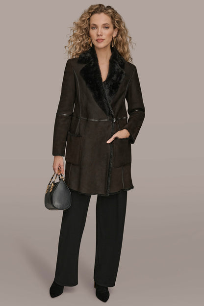 SHEARLING COAT - Dark Chocolate