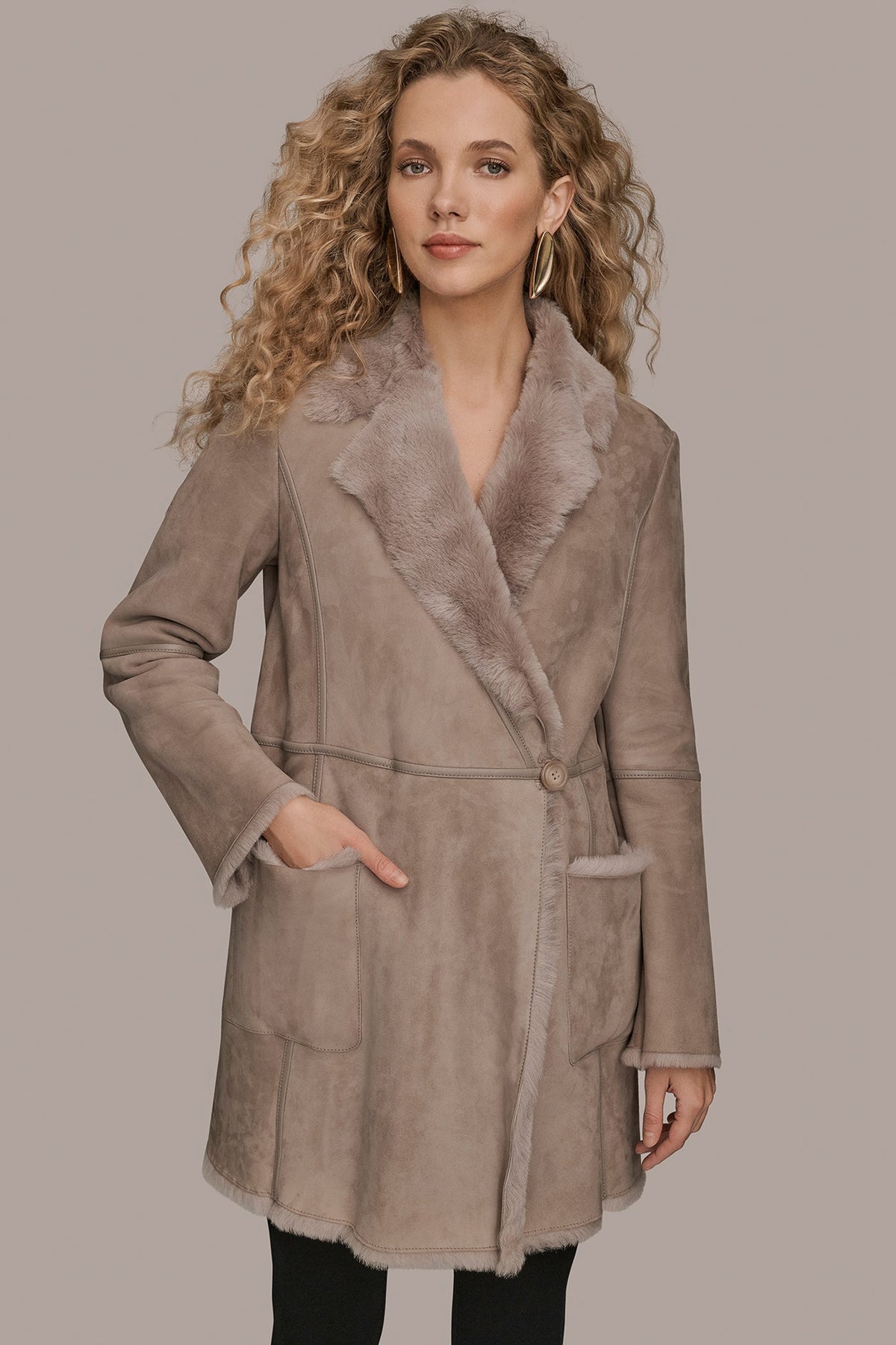 SHEARLING COAT - Oatmeal