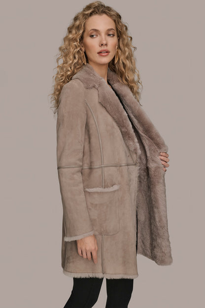 SHEARLING COAT - Oatmeal