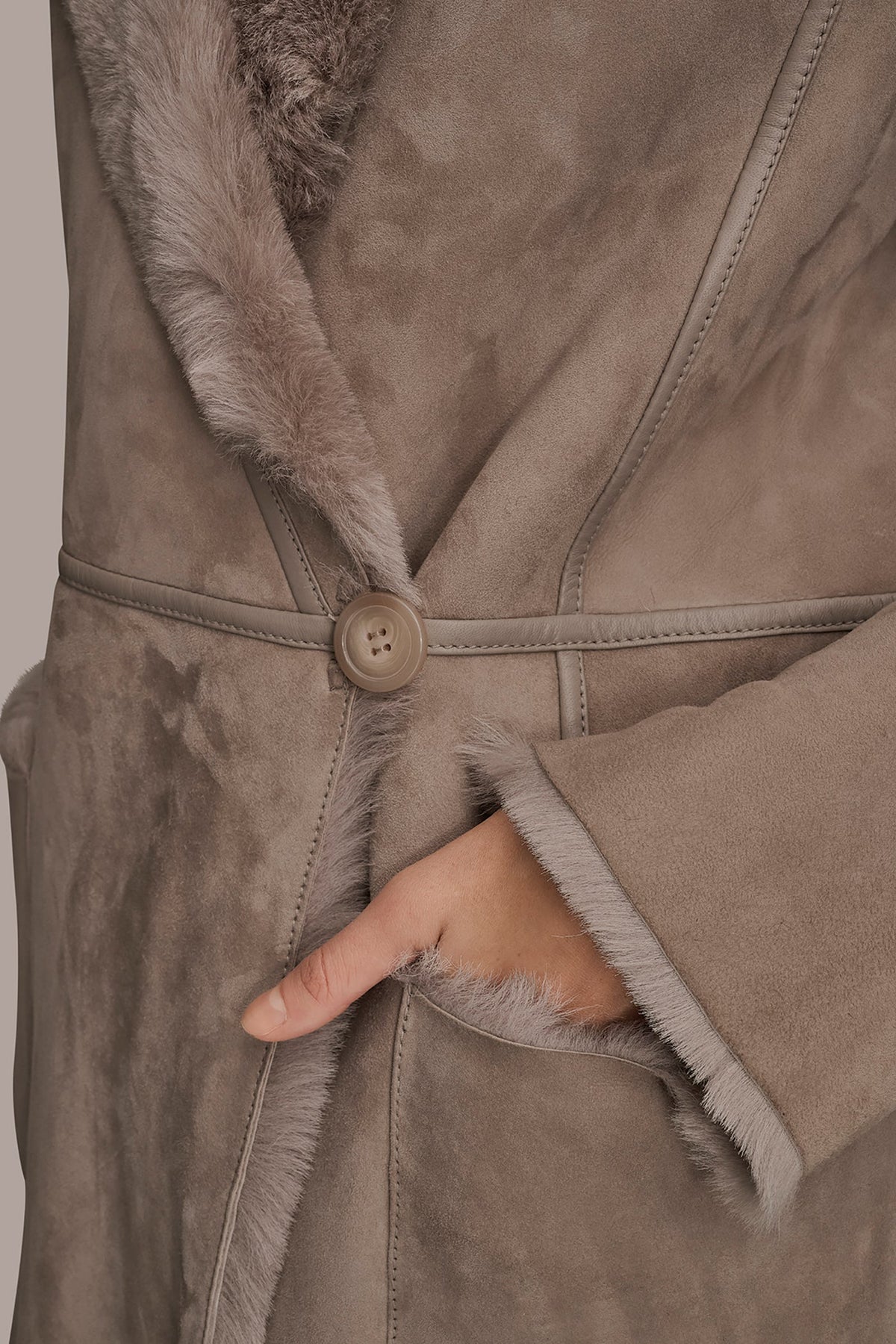 SHEARLING COAT - Oatmeal