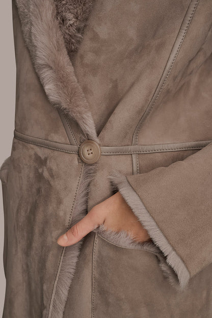 SHEARLING COAT - Oatmeal