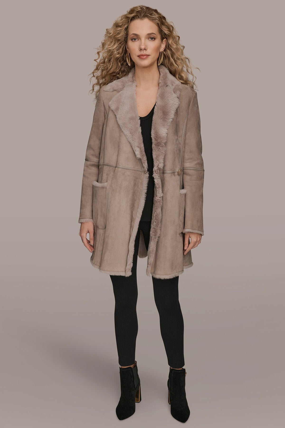 SHEARLING COAT - Oatmeal