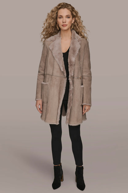 SHEARLING COAT - Oatmeal