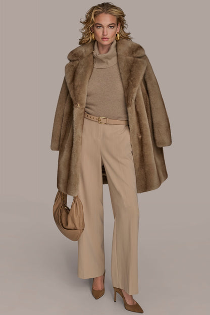 LUXE FAUX FUR COAT - NATURAL
