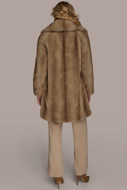LUXE FAUX FUR COAT - NATURAL