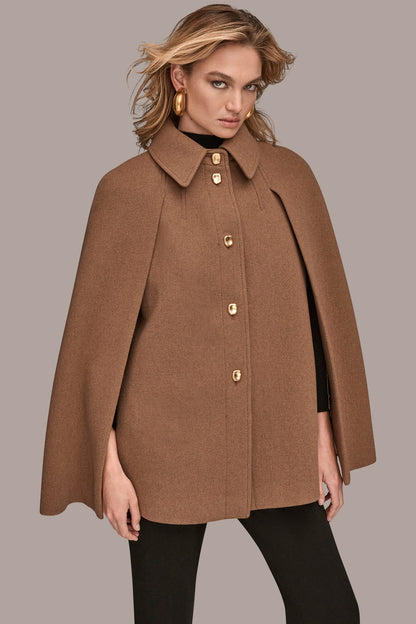 CAPE COAT - CAMEL